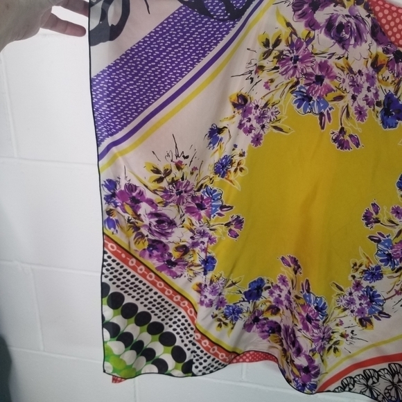Cabi multicolor floral kimono silk top - Picture 4 of 8